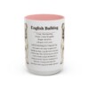 15oz English Bulldog Mug, Illustrated Dog Breed Facts Coffee Mug, Vintage Dog Keepsake Gift