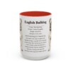 15oz English Bulldog Mug, Illustrated Dog Breed Facts Coffee Mug, Vintage Dog Keepsake Gift