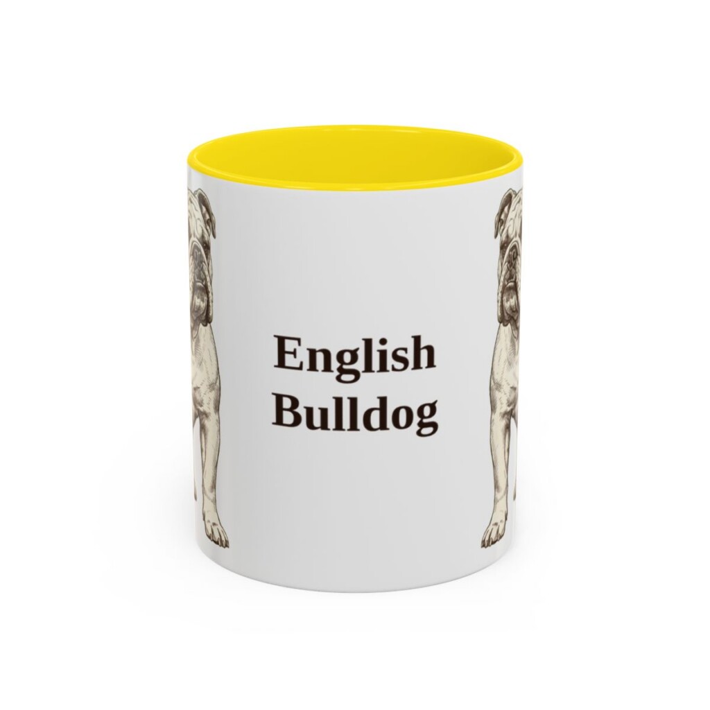 11oz English Bulldog Mug, Vintage Dog Portrait Coffee Mug, Dog Lover Gift