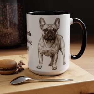 15oz French Bulldog Dog Dad Mug, Vintage Sketch Coffee Mug, Dog Dad Gift