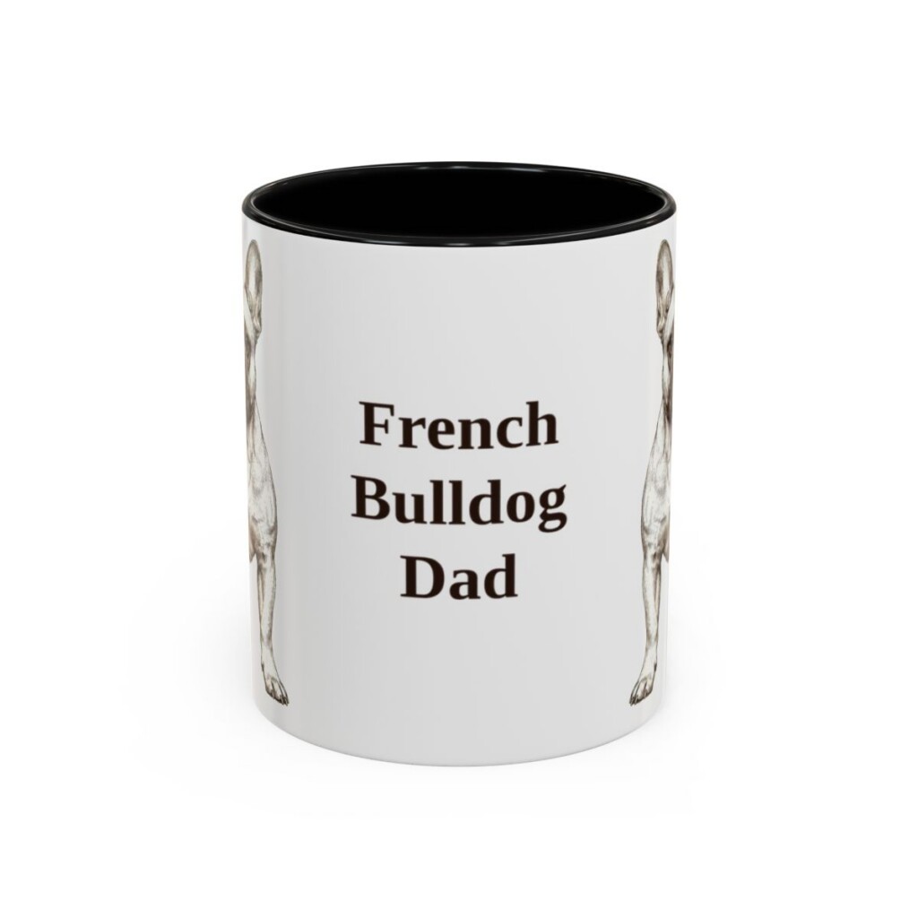 11oz French Bulldog Dog Dad Mug, Vintage Sketch Coffee Mug, Dog Dad Gift