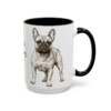 15oz French Bulldog Dog Dad Mug, Vintage Sketch Coffee Mug, Dog Dad Gift