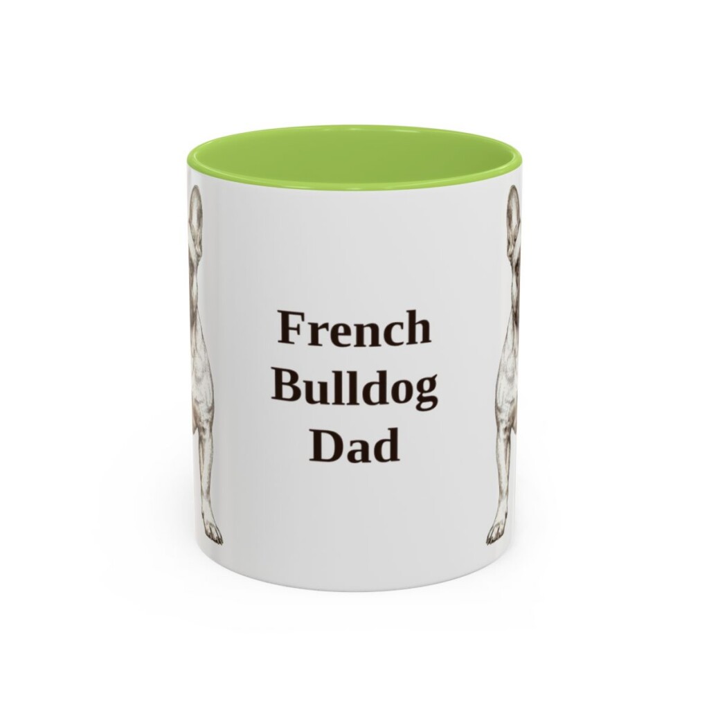 11oz French Bulldog Dog Dad Mug, Vintage Sketch Coffee Mug, Dog Dad Gift