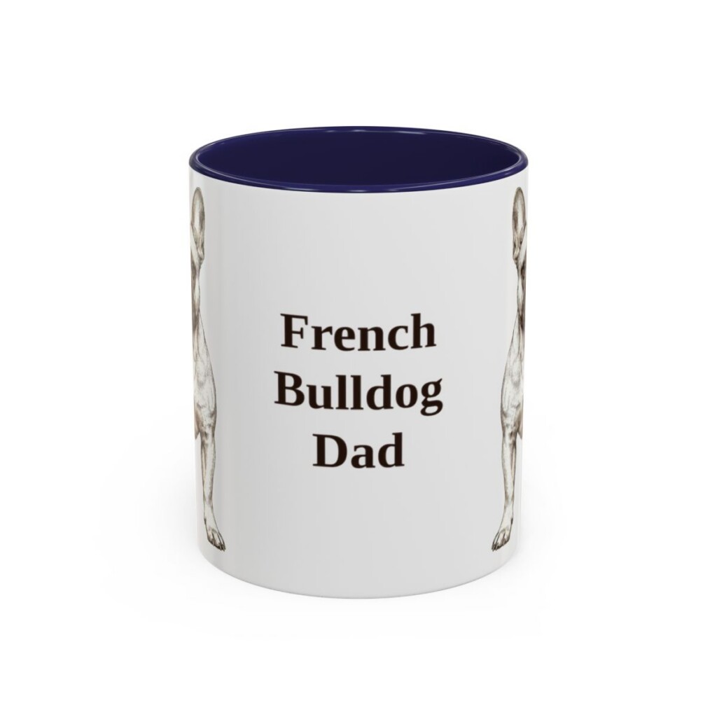 11oz French Bulldog Dog Dad Mug, Vintage Sketch Coffee Mug, Dog Dad Gift
