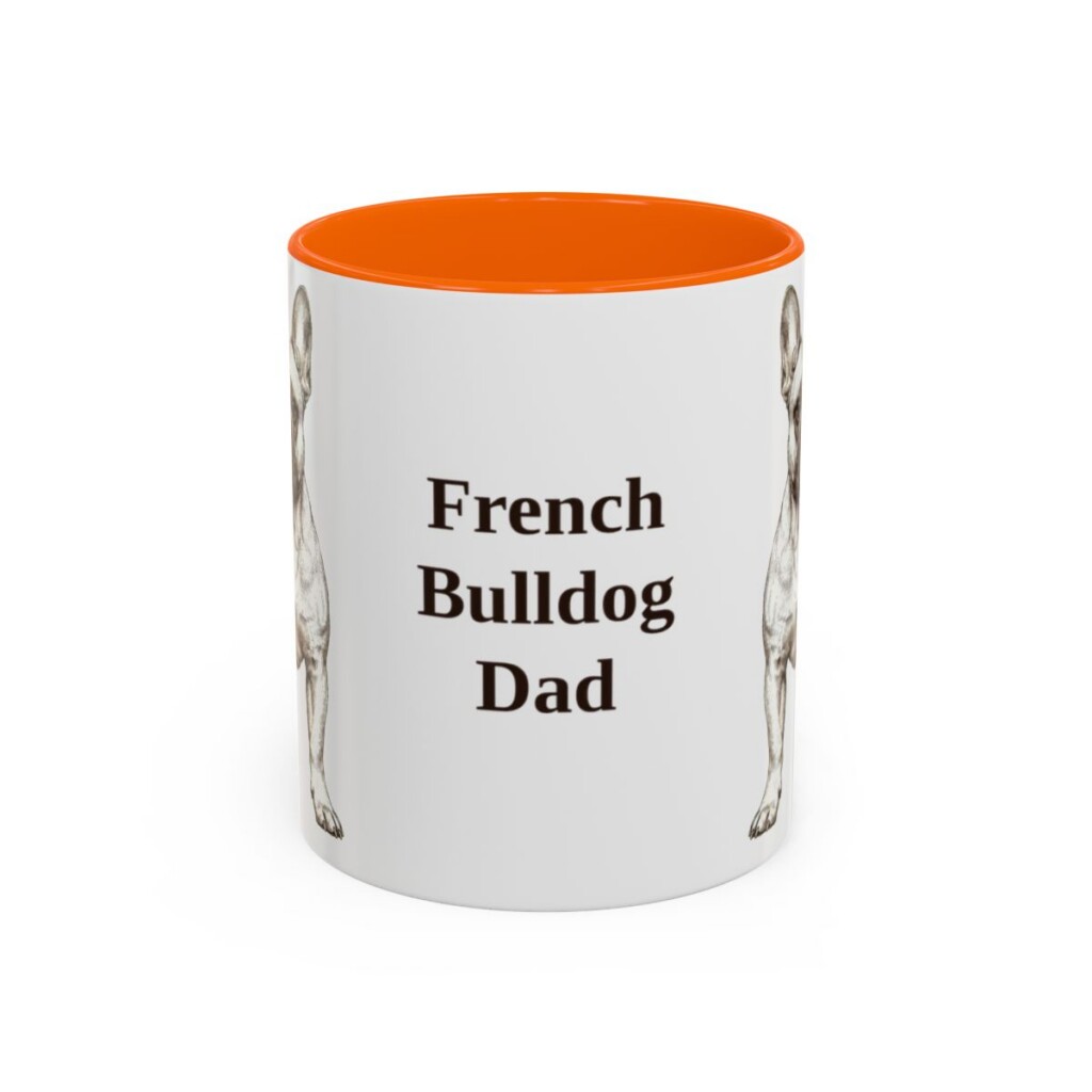 11oz French Bulldog Dog Dad Mug, Vintage Sketch Coffee Mug, Dog Dad Gift