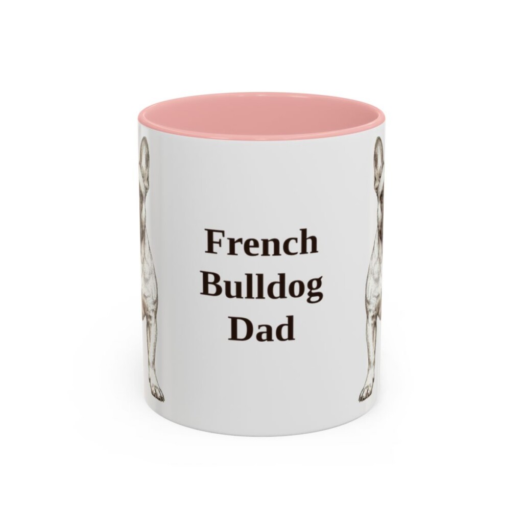 11oz French Bulldog Dog Dad Mug, Vintage Sketch Coffee Mug, Dog Dad Gift