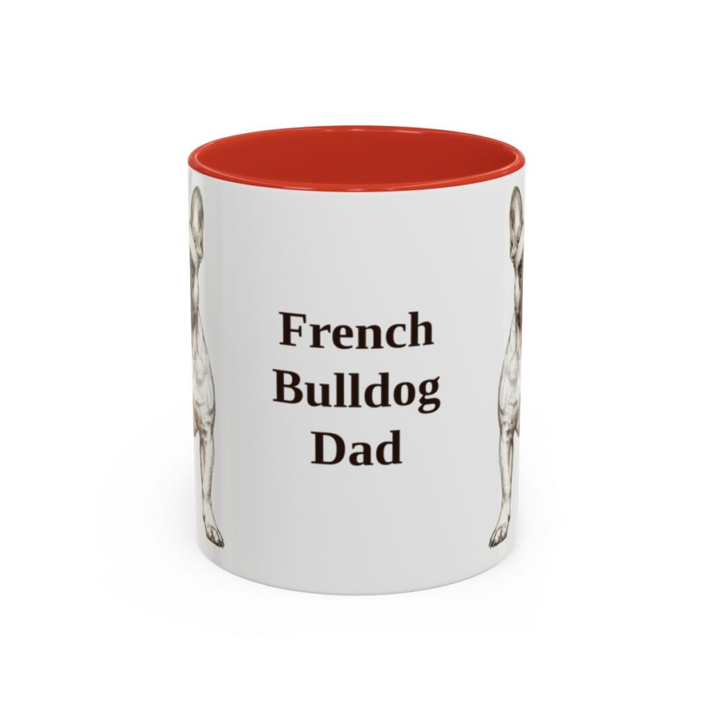 11oz French Bulldog Dog Dad Mug, Vintage Sketch Coffee Mug, Dog Dad Gift