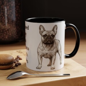 11oz Funny French Bulldog Mug, Kissed by a Potato with Ears, Vintage Dog Coffee Mug, Dog Lover Gift