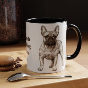 11oz French Bulldog Dog Mom Mug, Vintage Sketch Coffee Mug, Dog Mom Gift
