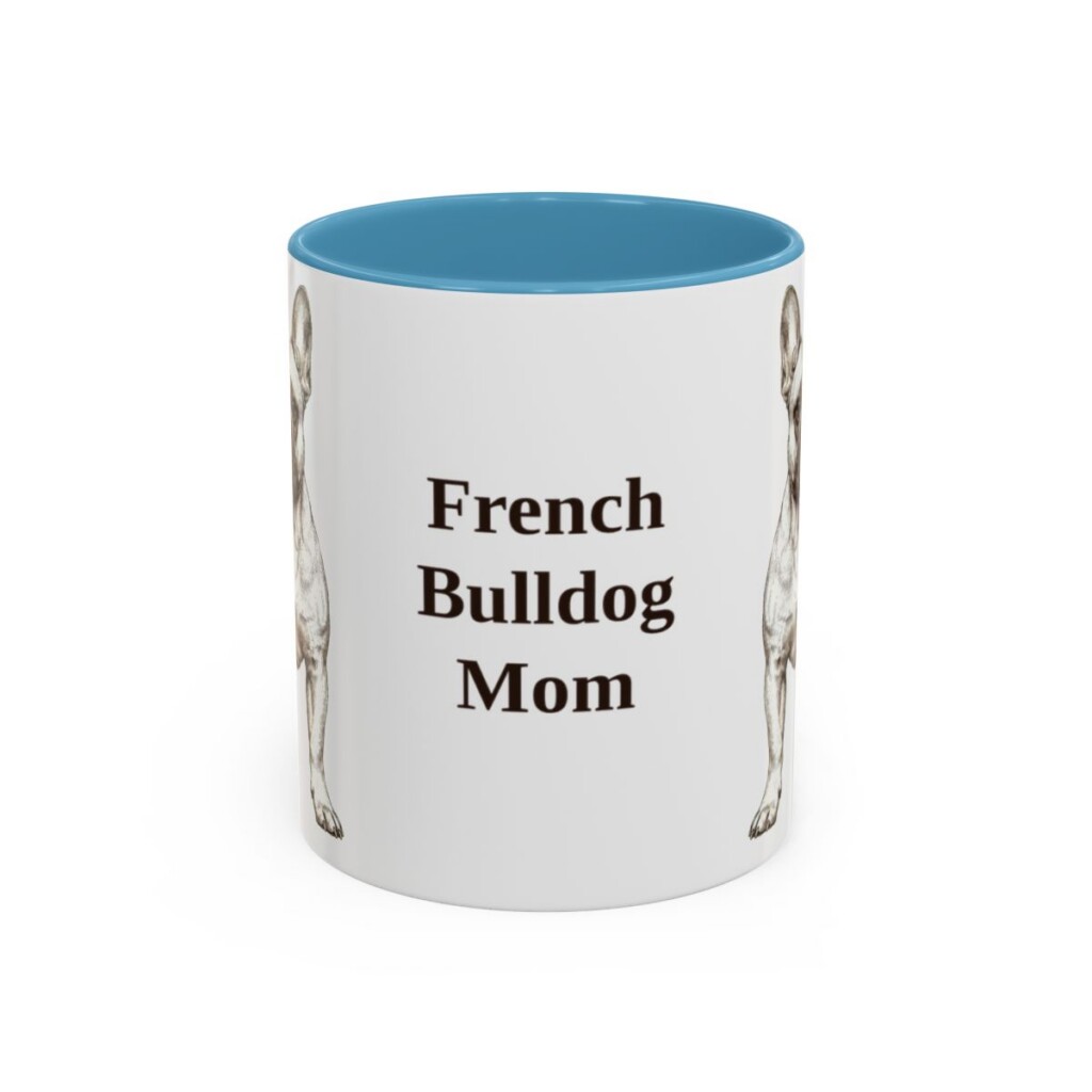 11oz French Bulldog Dog Mom Mug, Vintage Sketch Coffee Mug, Dog Mom Gift