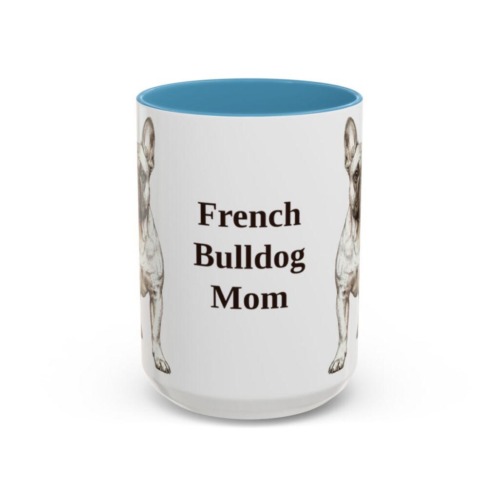 15oz French Bulldog Dog Mom Mug, Vintage Sketch Coffee Mug, Dog Mom Gift