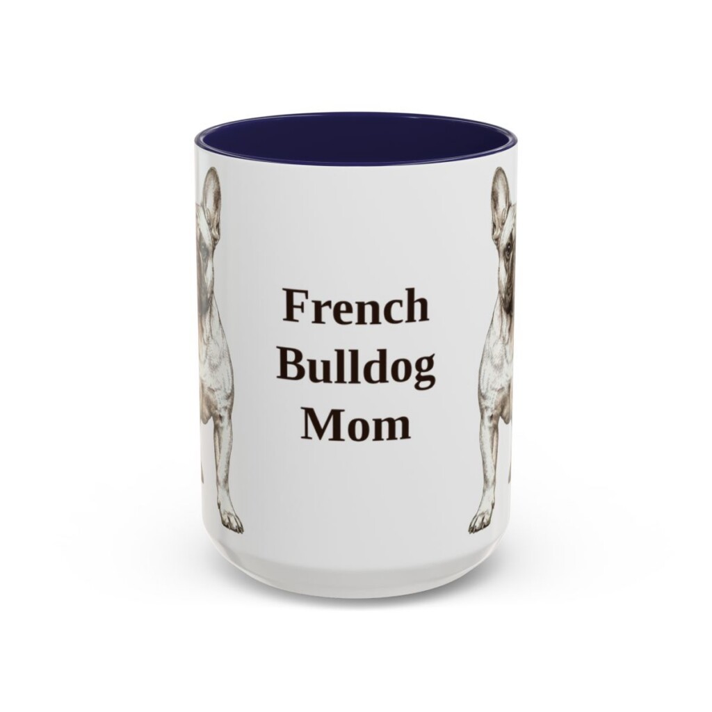 15oz French Bulldog Dog Mom Mug, Vintage Sketch Coffee Mug, Dog Mom Gift