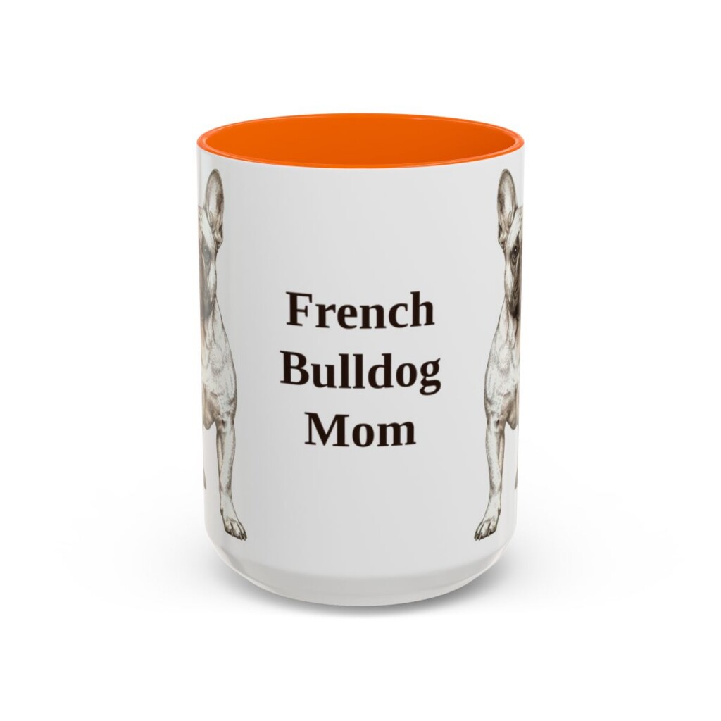 15oz French Bulldog Dog Mom Mug, Vintage Sketch Coffee Mug, Dog Mom Gift