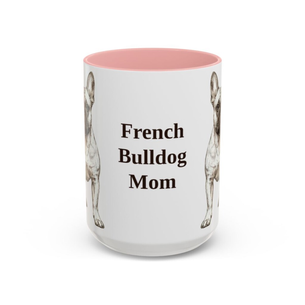 15oz French Bulldog Dog Mom Mug, Vintage Sketch Coffee Mug, Dog Mom Gift