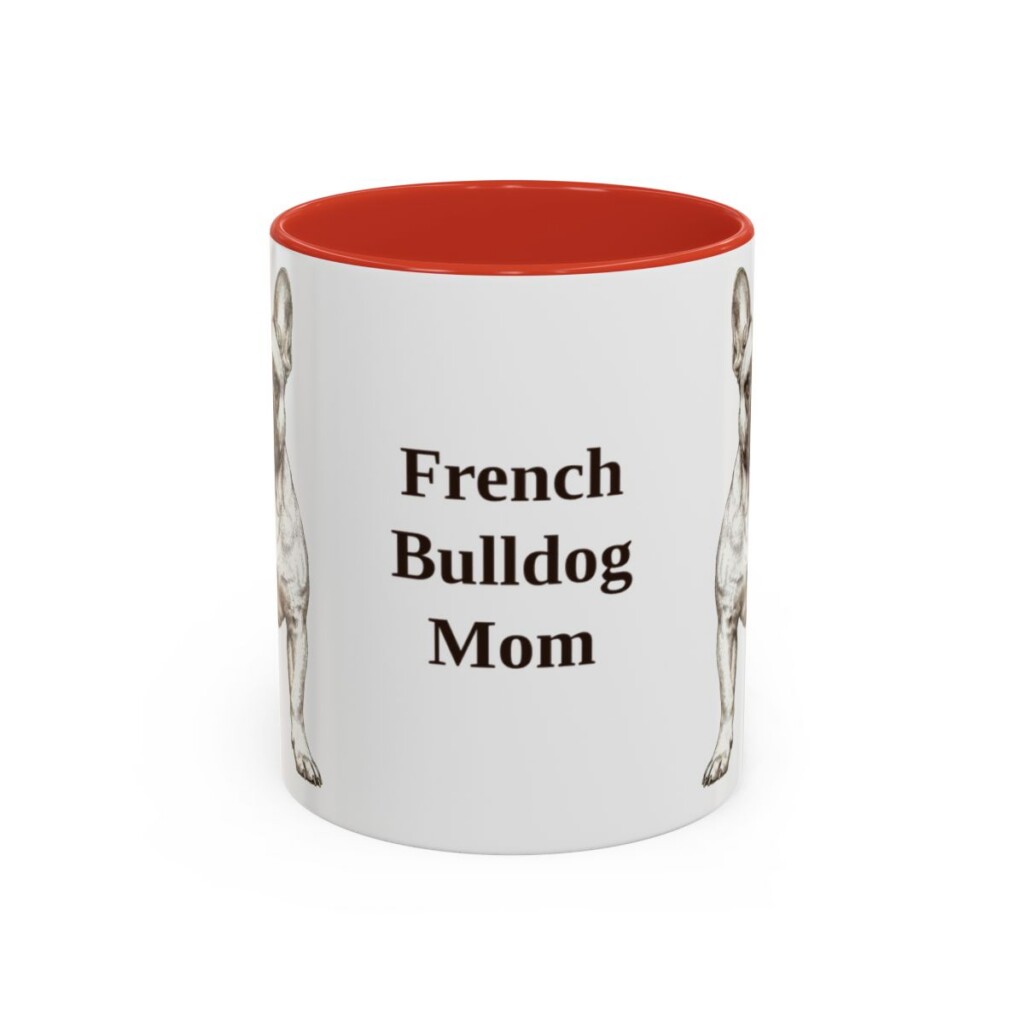 11oz French Bulldog Dog Mom Mug, Vintage Sketch Coffee Mug, Dog Mom Gift