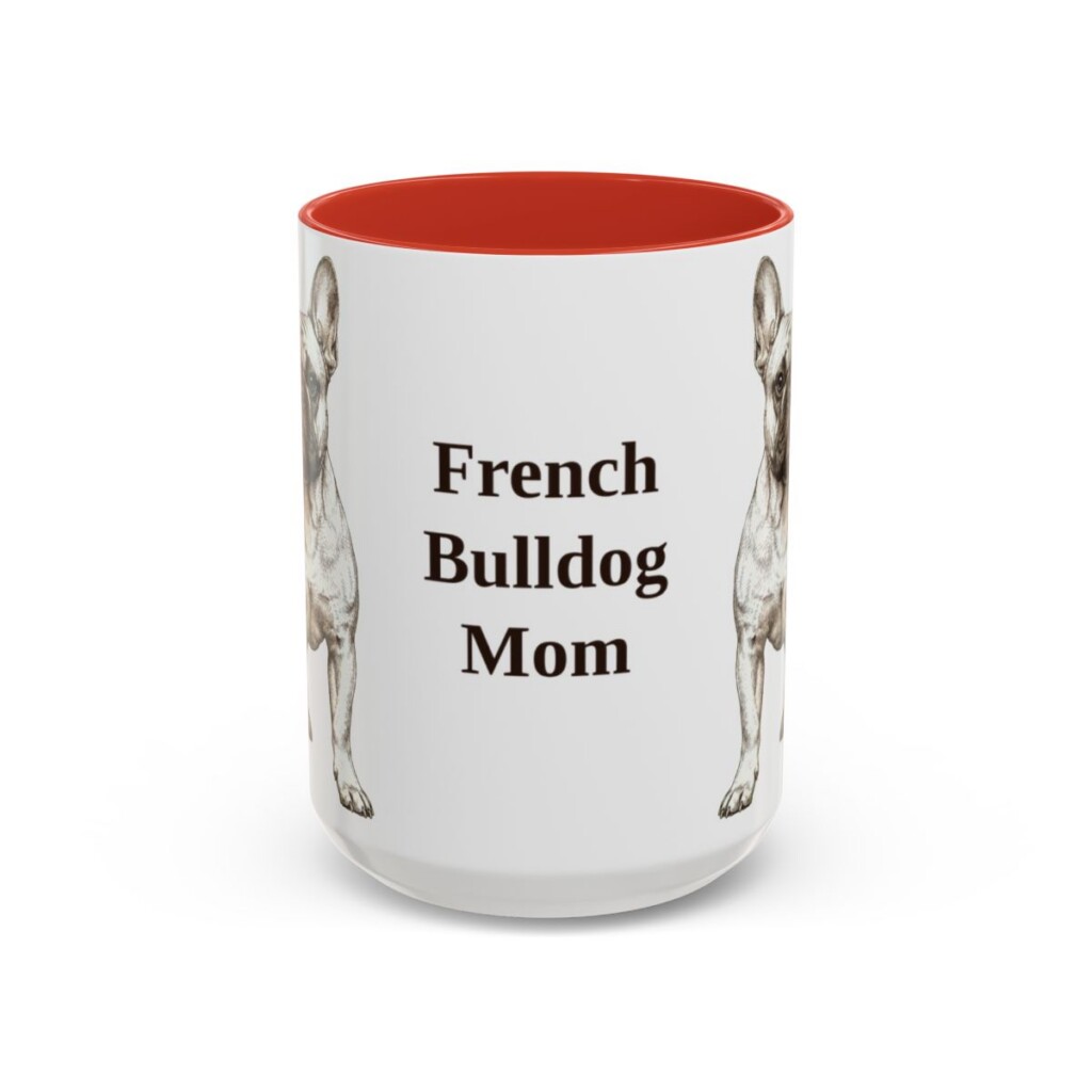 15oz French Bulldog Dog Mom Mug, Vintage Sketch Coffee Mug, Dog Mom Gift