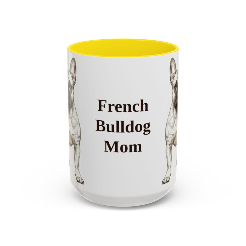 15oz French Bulldog Dog Mom Mug, Vintage Sketch Coffee Mug, Dog Mom Gift