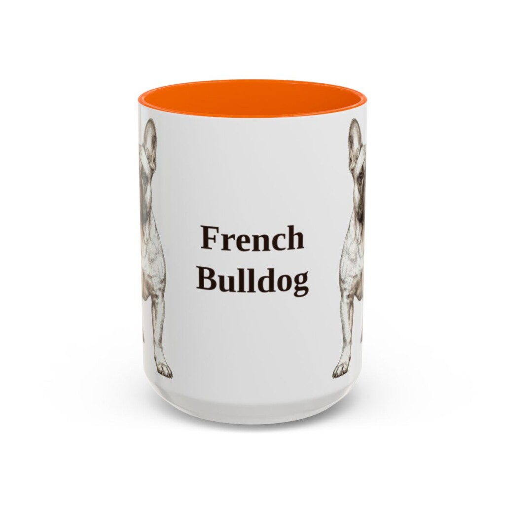 15oz French Bulldog Mug, Vintage Dog Portrait Coffee Mug, Dog Lover Gift