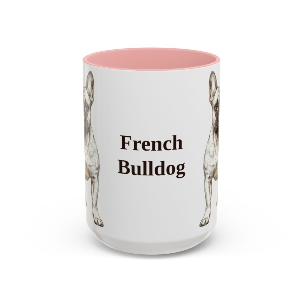 15oz French Bulldog Mug, Vintage Dog Portrait Coffee Mug, Dog Lover Gift