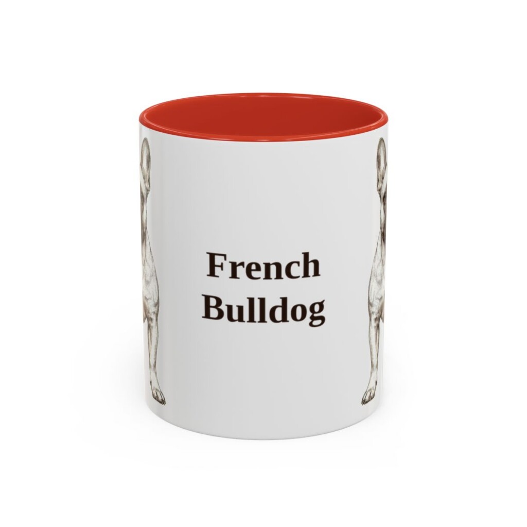 french-bulldog-mug-red-1 11oz French Bulldog Mug, Vintage Dog Portrait Coffee Mug, Dog Lover Gift