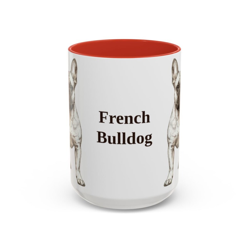 15oz French Bulldog Mug, Vintage Dog Portrait Coffee Mug, Dog Lover Gift