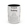 15oz French Bulldog Mug, Illustrated Dog Breed Facts Coffee Mug, Vintage Dog Keepsake Gift