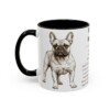11oz French Bulldog Mug, Illustrated Dog Breed Facts Coffee Mug, Vintage Dog Keepsake Gift