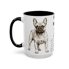 15oz French Bulldog Mug, Illustrated Dog Breed Facts Coffee Mug, Vintage Dog Keepsake Gift
