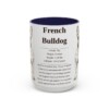 15oz French Bulldog Mug, Illustrated Dog Breed Facts Coffee Mug, Vintage Dog Keepsake Gift