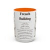 15oz French Bulldog Mug, Illustrated Dog Breed Facts Coffee Mug, Vintage Dog Keepsake Gift