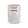 15oz French Bulldog Mug, Illustrated Dog Breed Facts Coffee Mug, Vintage Dog Keepsake Gift