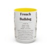 15oz French Bulldog Mug, Illustrated Dog Breed Facts Coffee Mug, Vintage Dog Keepsake Gift