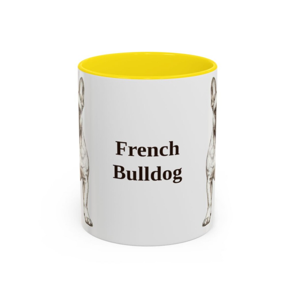 french-bulldog-mug-yellow-1 11oz French Bulldog Mug, Vintage Dog Portrait Coffee Mug, Dog Lover Gift