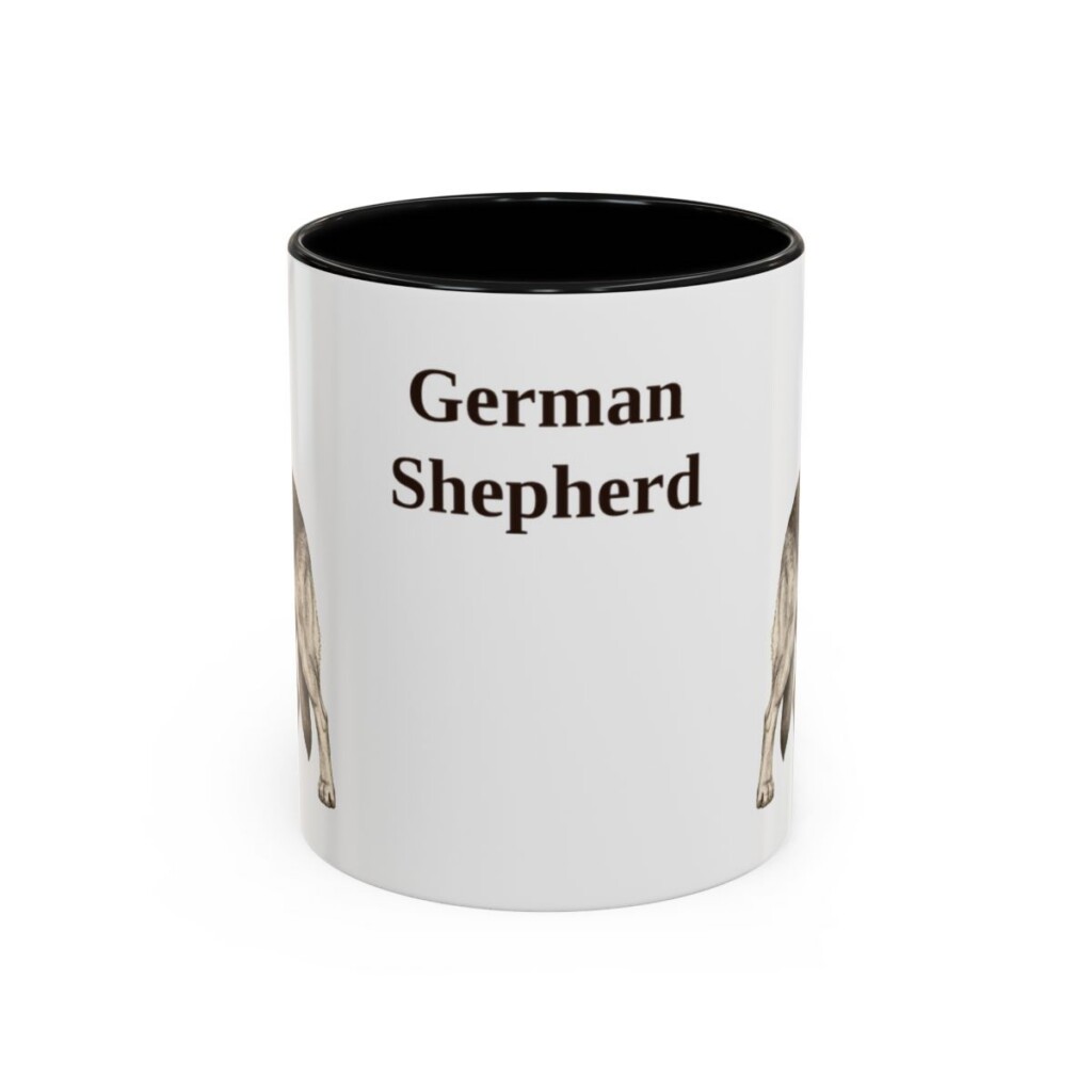 11oz German Shepherd Mug, Vintage Dog Portrait Coffee Mug, Dog Lover Gift