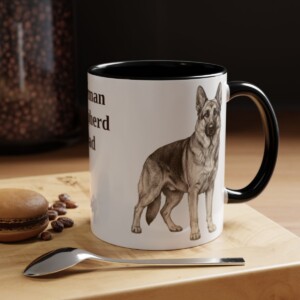 11oz German Shepherd Dog Dad Mug, Vintage Sketch Coffee Mug, Dog Dad Gift