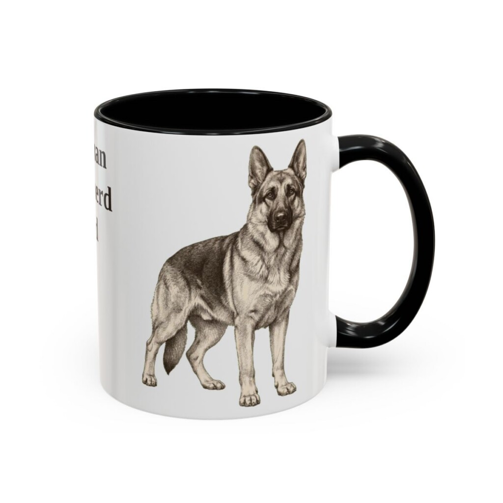 11oz German Shepherd Dog Dad Mug, Vintage Sketch Coffee Mug, Dog Dad Gift
