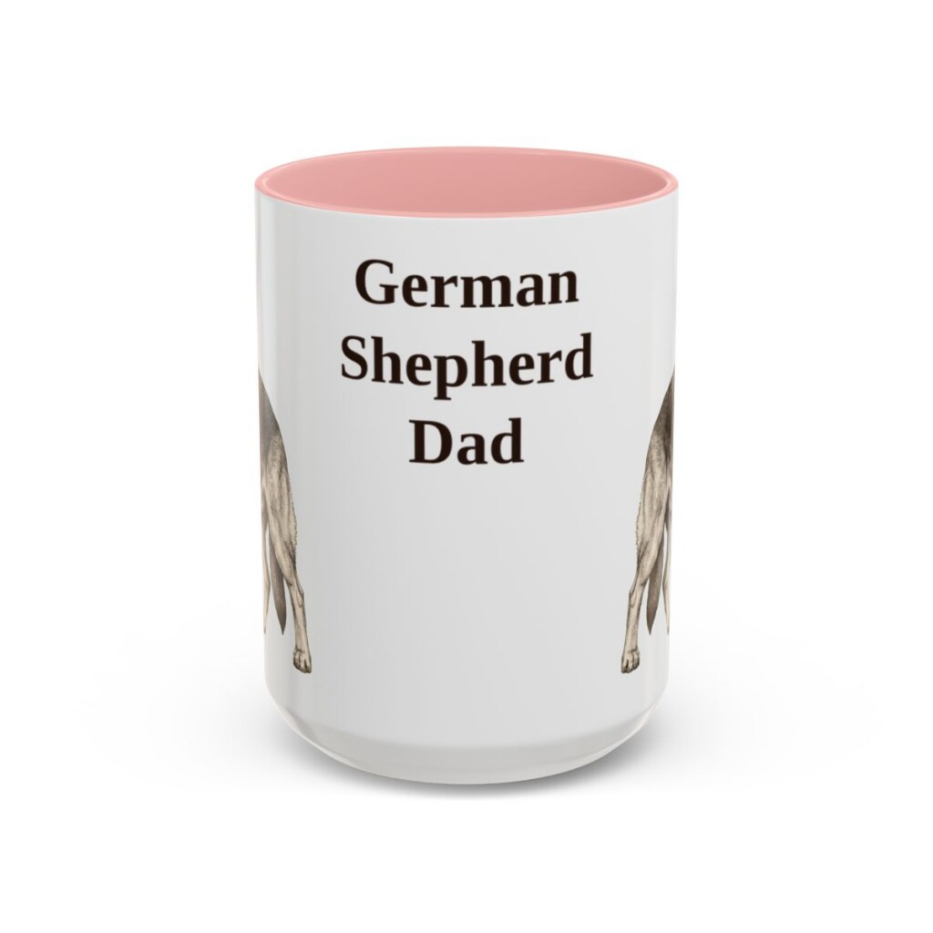 15oz German Shepherd Dog Dad Mug, Vintage Sketch Coffee Mug, Dog Dad Gift