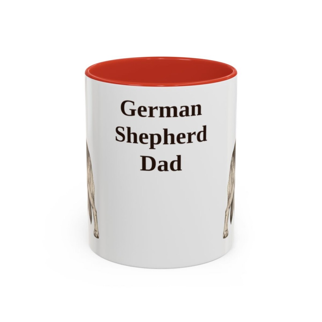 11oz German Shepherd Dog Dad Mug, Vintage Sketch Coffee Mug, Dog Dad Gift