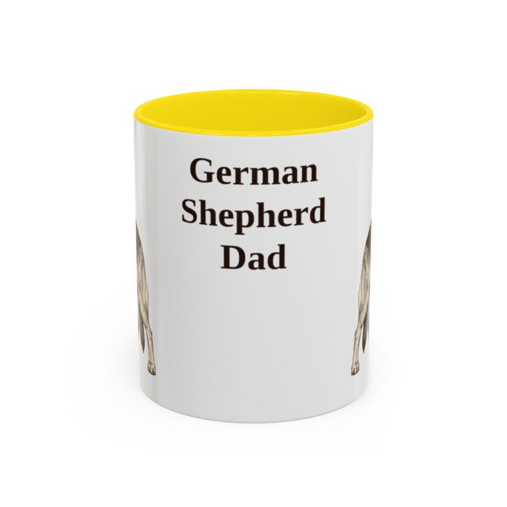11oz German Shepherd Dog Dad Mug, Vintage Sketch Coffee Mug, Dog Dad Gift