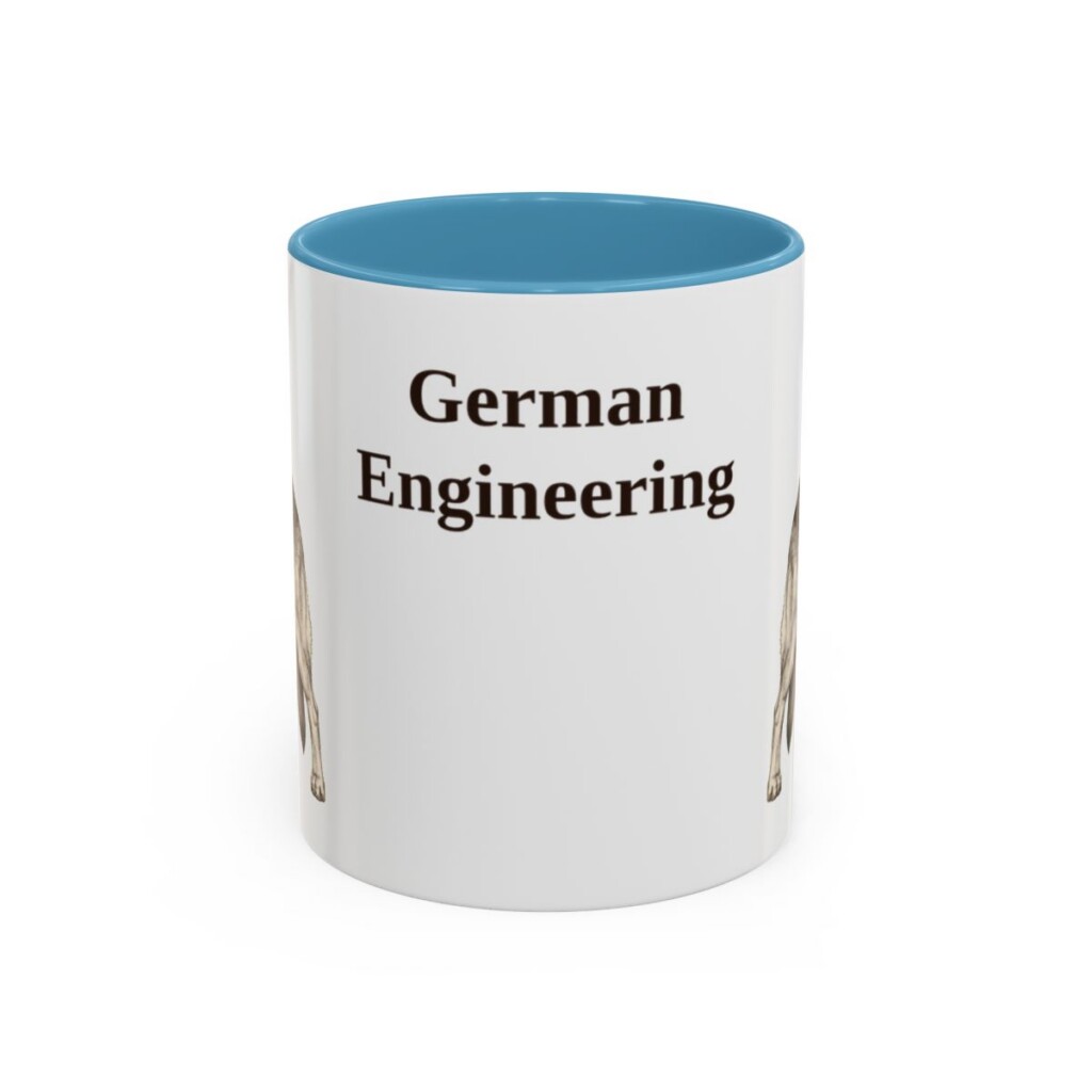 11oz Funny German Shepherd Mug, German Engineering, Vintage Dog Coffee Mug, Dog Lover Gift
