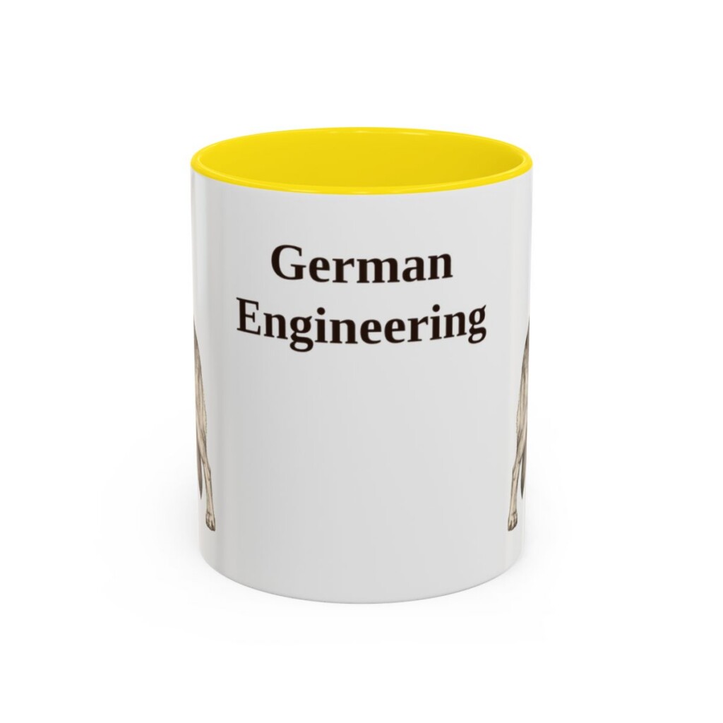 11oz Funny German Shepherd Mug, German Engineering, Vintage Dog Coffee Mug, Dog Lover Gift