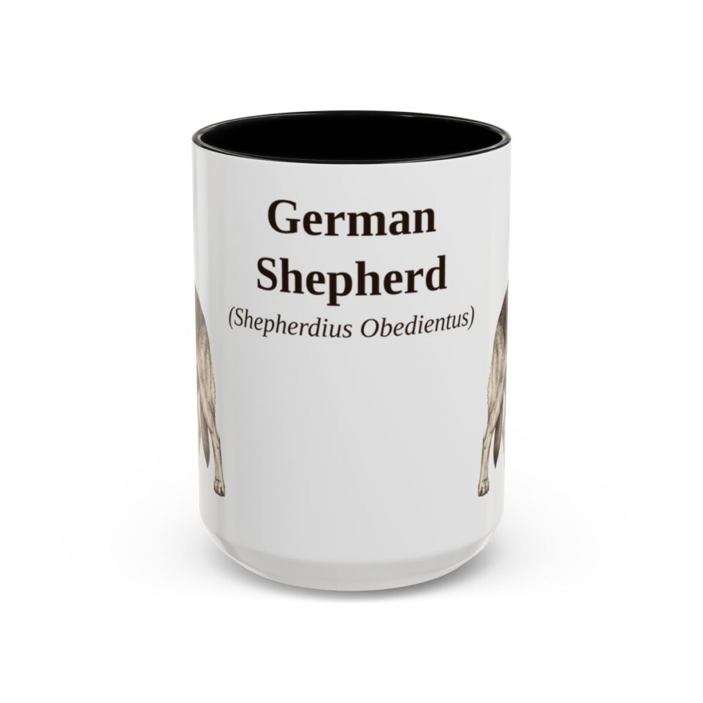 15oz German Shepherd Latin Mug, German Shepherd, Vintage Dog Coffee Mug, Dog Lover Gift