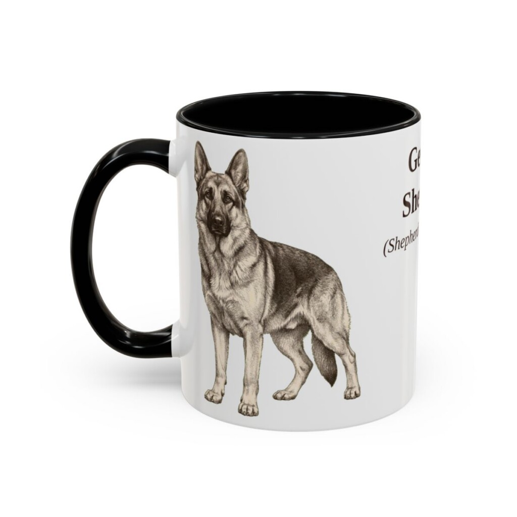 11oz German Shepherd Latin Mug, German Shepherd, Vintage Dog Coffee Mug, Dog Lover Gift