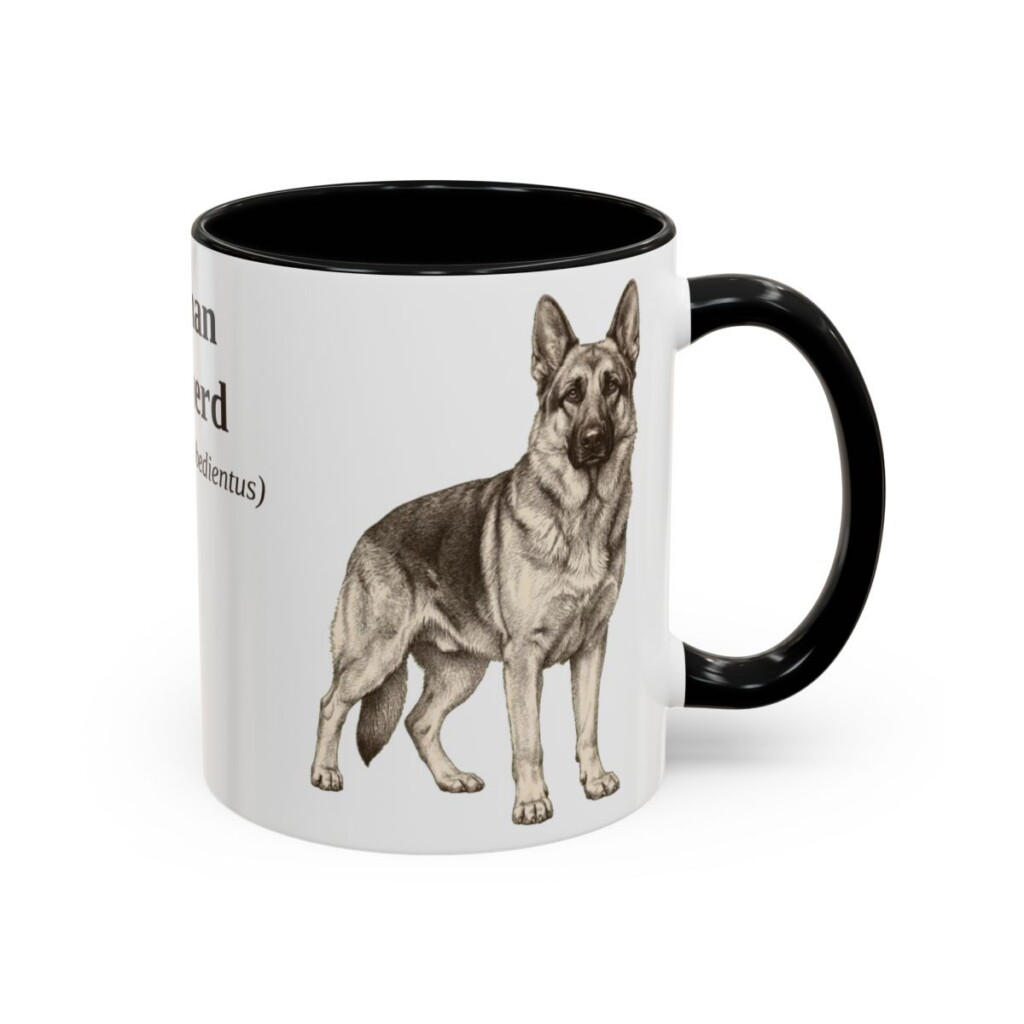 11oz German Shepherd Latin Mug, German Shepherd, Vintage Dog Coffee Mug, Dog Lover Gift