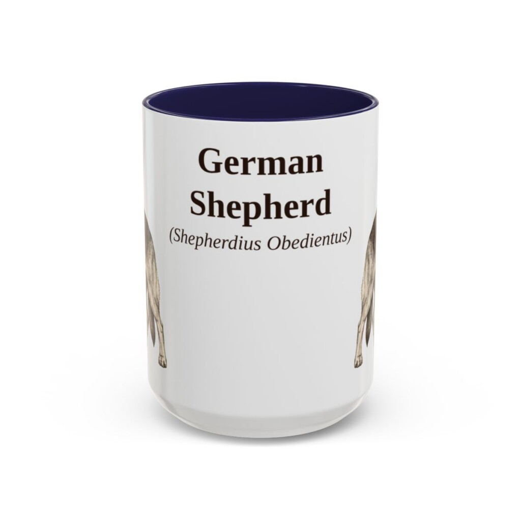 15oz German Shepherd Latin Mug, German Shepherd, Vintage Dog Coffee Mug, Dog Lover Gift