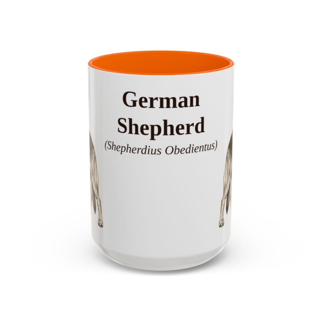 15oz German Shepherd Latin Mug, German Shepherd, Vintage Dog Coffee Mug, Dog Lover Gift