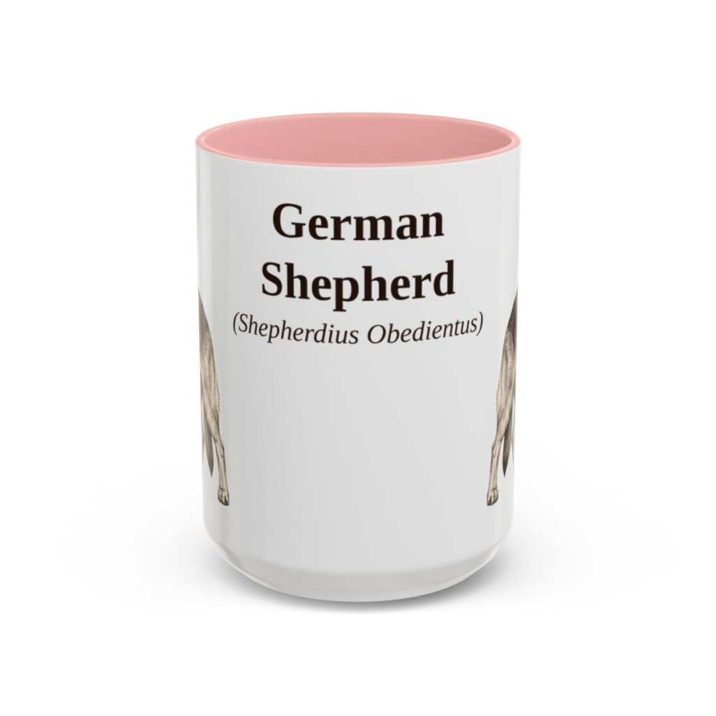 15oz German Shepherd Latin Mug, German Shepherd, Vintage Dog Coffee Mug, Dog Lover Gift
