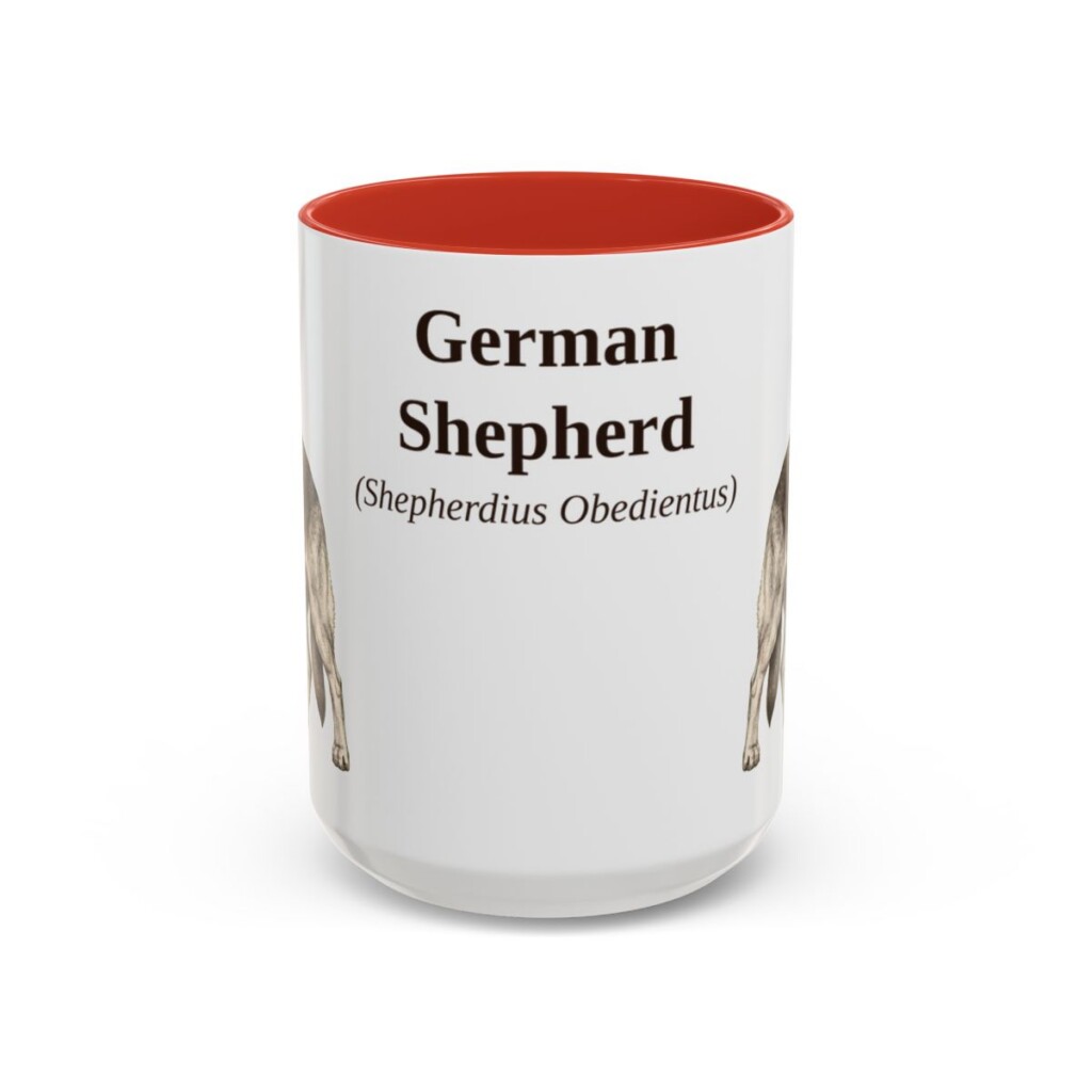 15oz German Shepherd Latin Mug, German Shepherd, Vintage Dog Coffee Mug, Dog Lover Gift