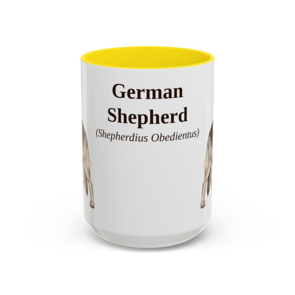 15oz German Shepherd Latin Mug, German Shepherd, Vintage Dog Coffee Mug, Dog Lover Gift