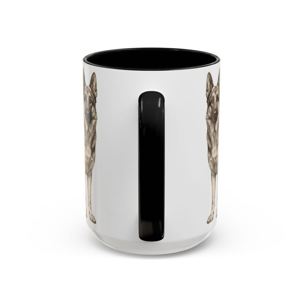 15oz German Shepherd Dog Mom Mug, Vintage Sketch Coffee Mug, Dog Mom Gift